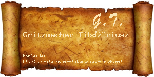Gritzmacher Tibériusz névjegykártya